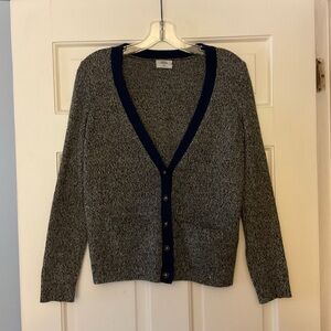 Wallace Merino Wool Cardigan Sweater Gray Blue Women’s Size XS Preppy Academia